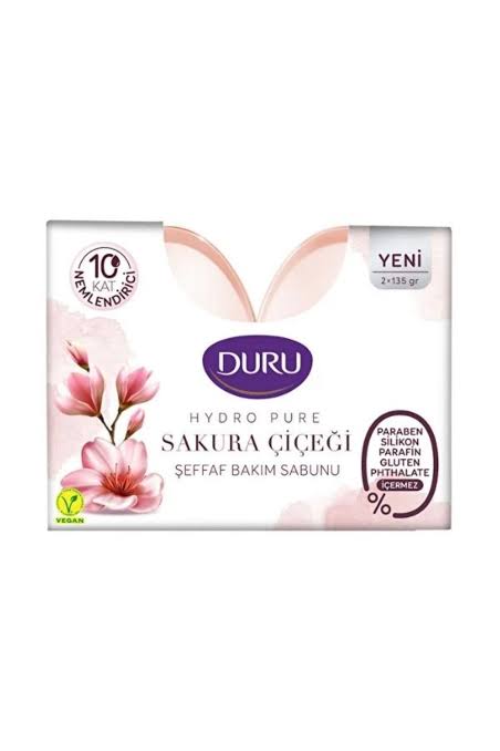 DURU Sakura Çiçeği şeffaf bakım sabunu 2x135 gr